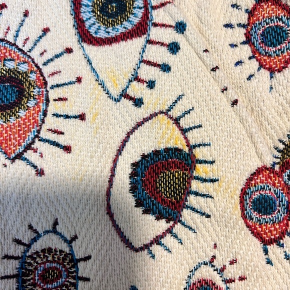 Evil Eye Bindle Tote herringbone bag by French Designer Sophie Peirani Createur - Picture 8 of 8